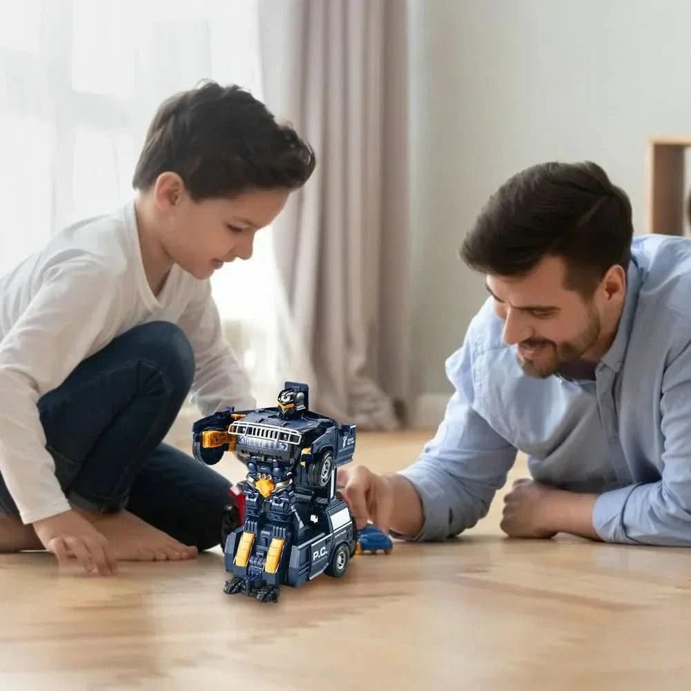 Roboterauto – 2-In-1 Polizeiauto & Roboter Mit Licht & Klang