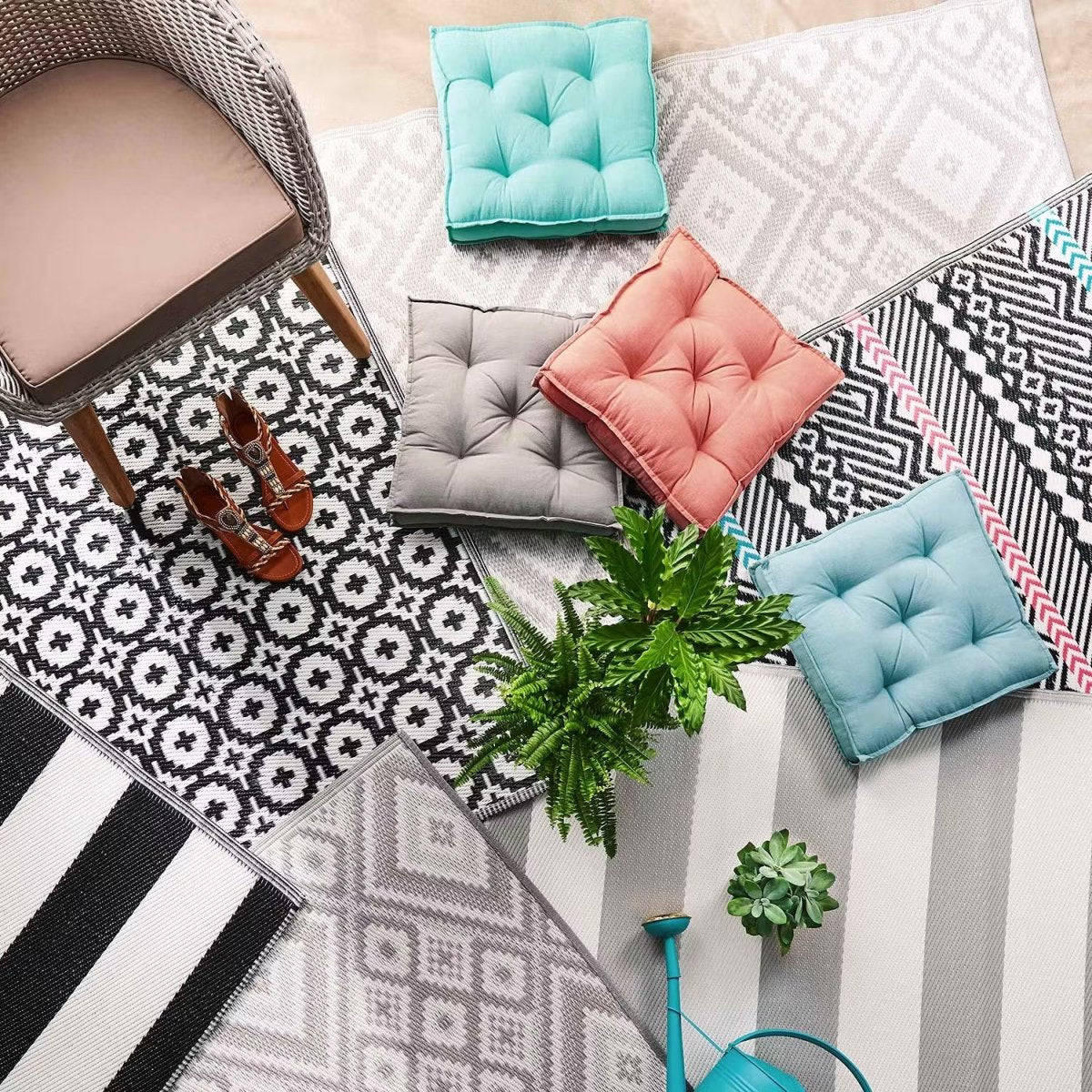 COLOUR CLASH In-/Outdoorteppich Ethno