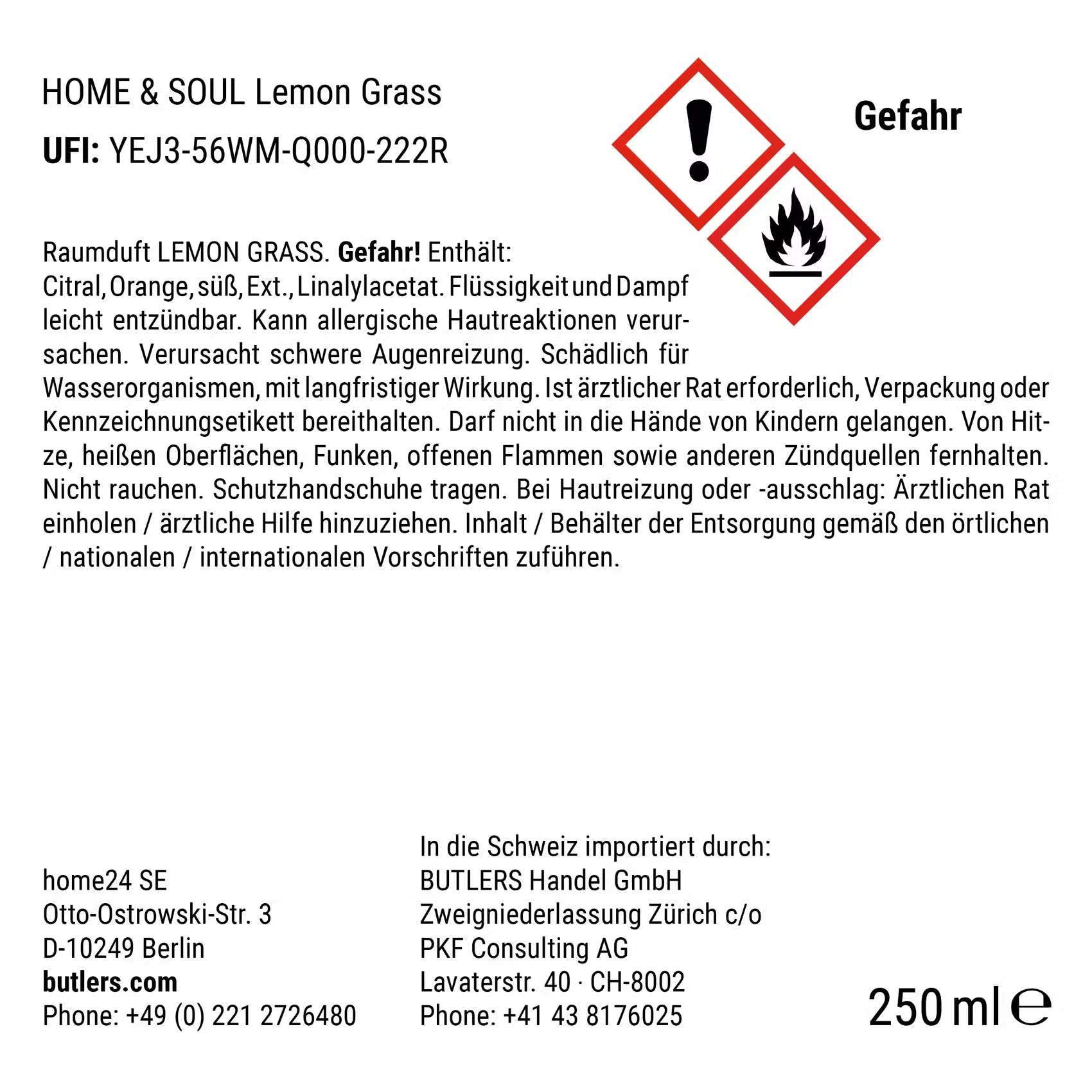 HOME & SOUL Raumduft Lemongrass