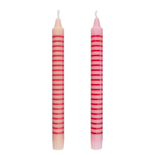 ART BOUGIE Stabkerze Streifen 2er Set