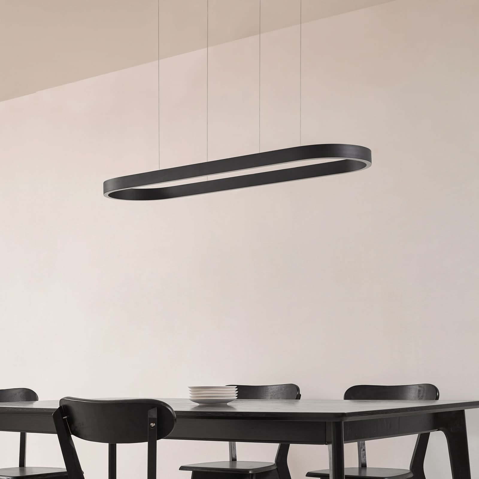 Lucande Smart LED hanglamp Melinay, zwart, CCT, Tuya