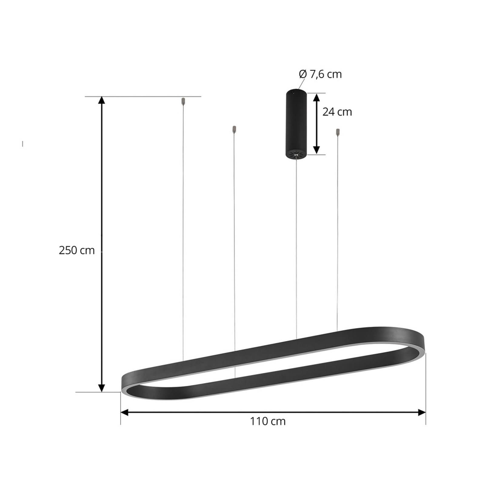 Lucande Smart LED hanglamp Melinay, zwart, CCT, Tuya