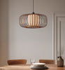 Lindby hanglamp Davella, Ø 50 cm, bamboe, textiel