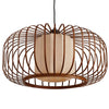 Lindby hanglamp Davella, Ø 50 cm, bamboe, textiel
