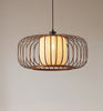 Lindby hanglamp Davella, Ø 50 cm, bamboe, textiel