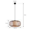 Lindby hanglamp Davella, Ø 50 cm, bamboe, textiel