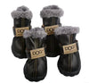 Kuschelige Hundeschneestiefel im Leder Look