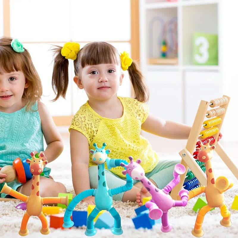 FlexiGiraffe – Dehnbares Saugnäpftassenspielzeug für Kreative Kinder