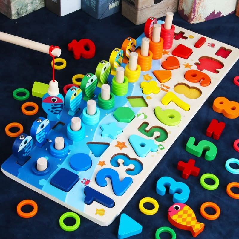 GedankenNest Lernbrett – Montessori Lernspiel Aus Holz – Zahlen, Formen & Farben Entdecken