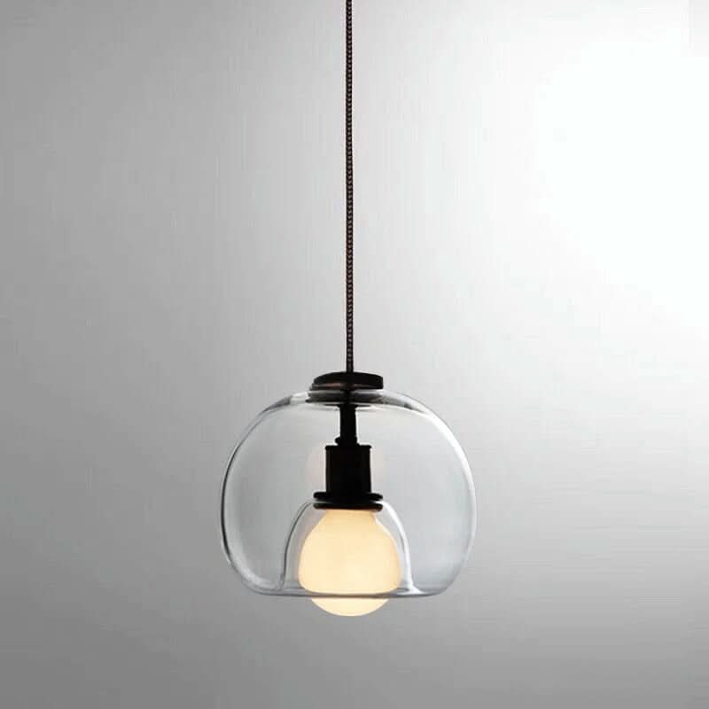 TALINN Pendelleuchte Glas Rauchgrau Klar Bernstein Verstellbares Kabel Dimmbar