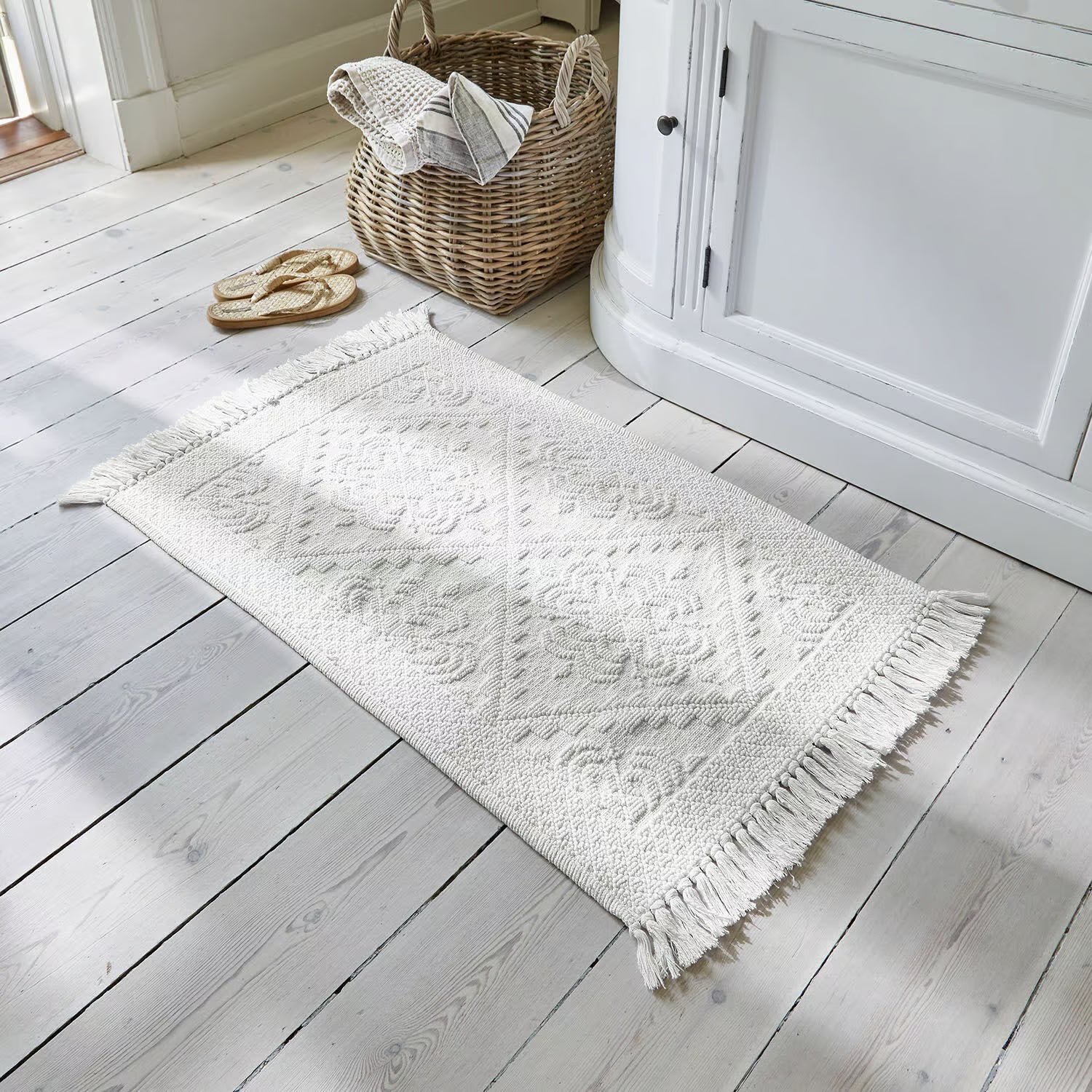 MIVOREX Badematte – Weiche Baumwoll-Jacquard Badematte