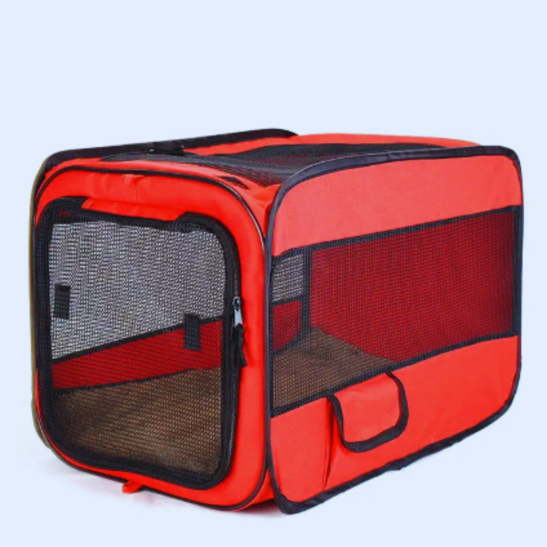 Faltbare Transportbox für Haustiere mit Netzfenstern und Weicher Matte