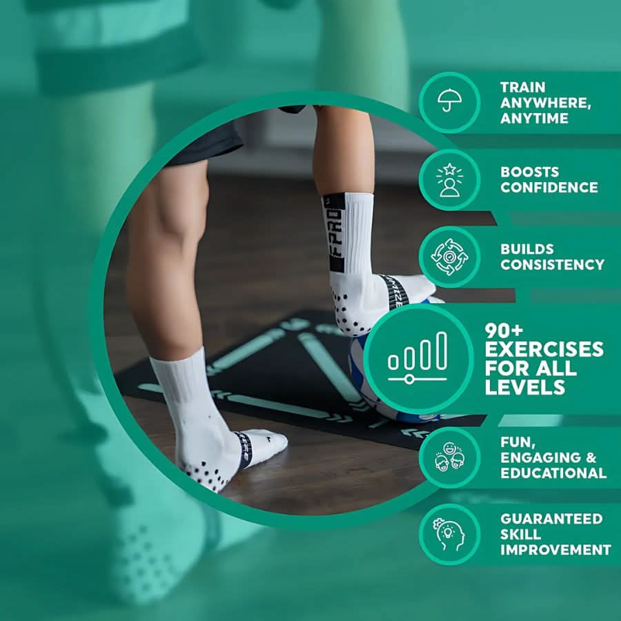 FootMaster Rutschfeste Fußball Training Matte – Perfekt für effektives Training zu Hause-4