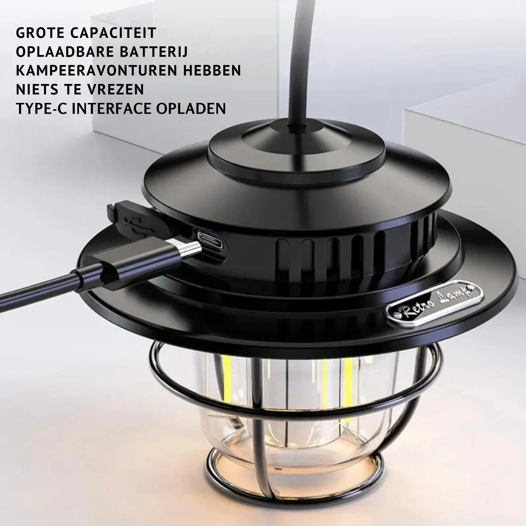 Wiederaufladbare LED-Campinglampe