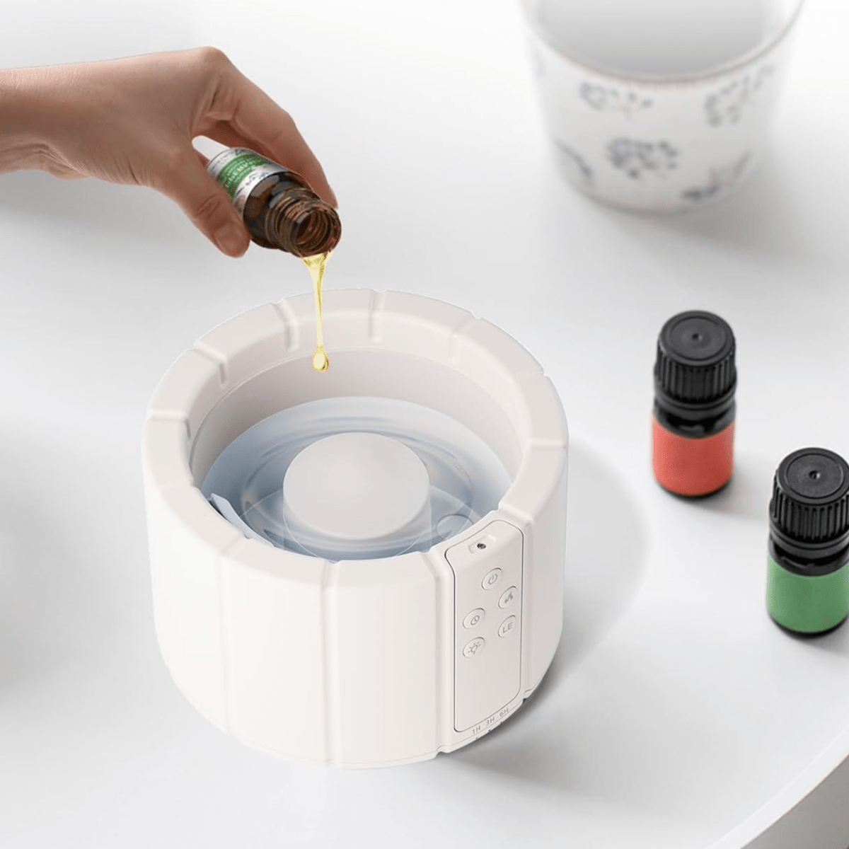 FlareMist Aroma Luftbefeuchter | Ultraschall Flammenlicht Diffuser | Luftbefeuchter mit Duftöl-Funktion | Entspannendes Wohnaccessoire