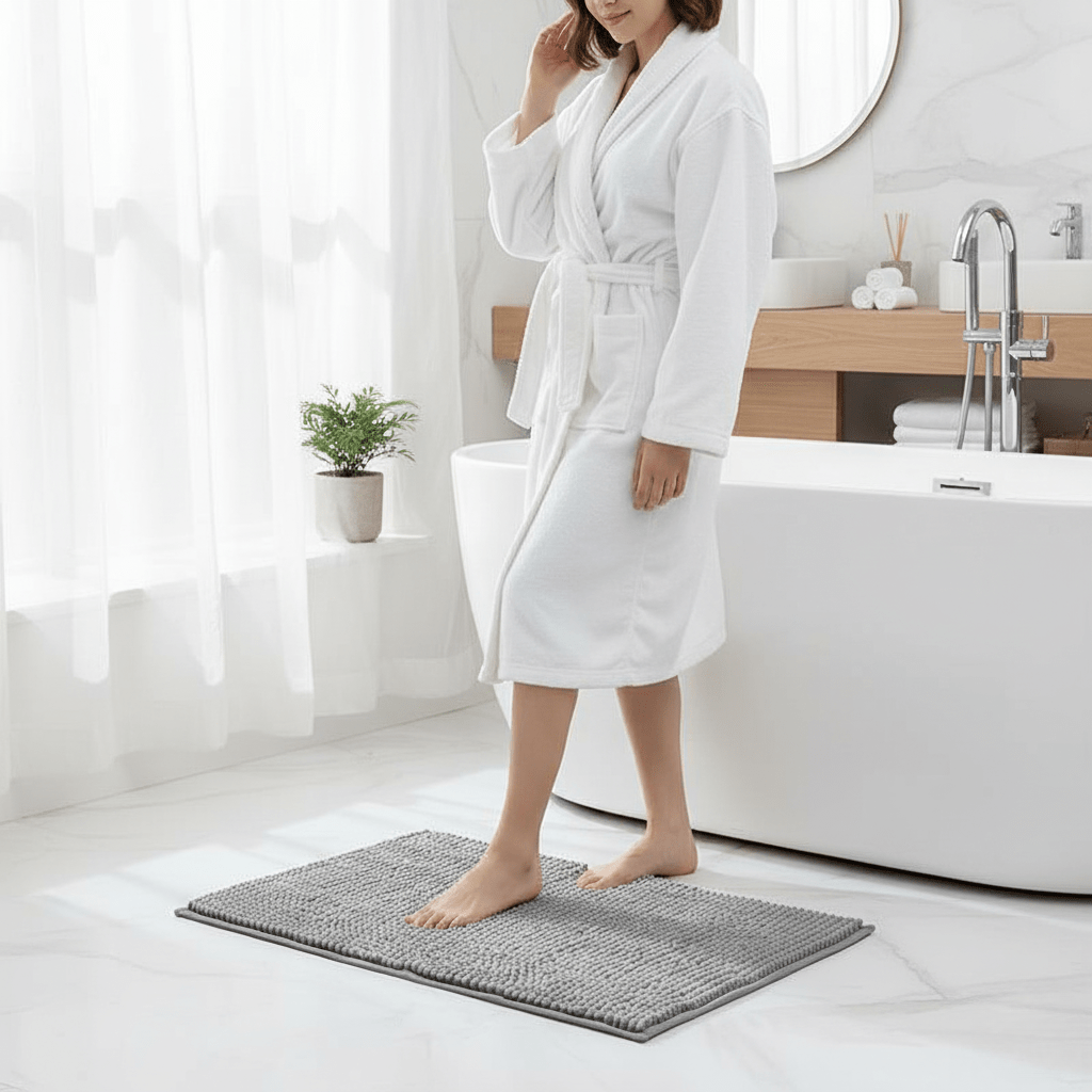 Weichwolke Luxus-Chenille-Badematte – Weich & Rutschfest Für Badezimmerkomfort