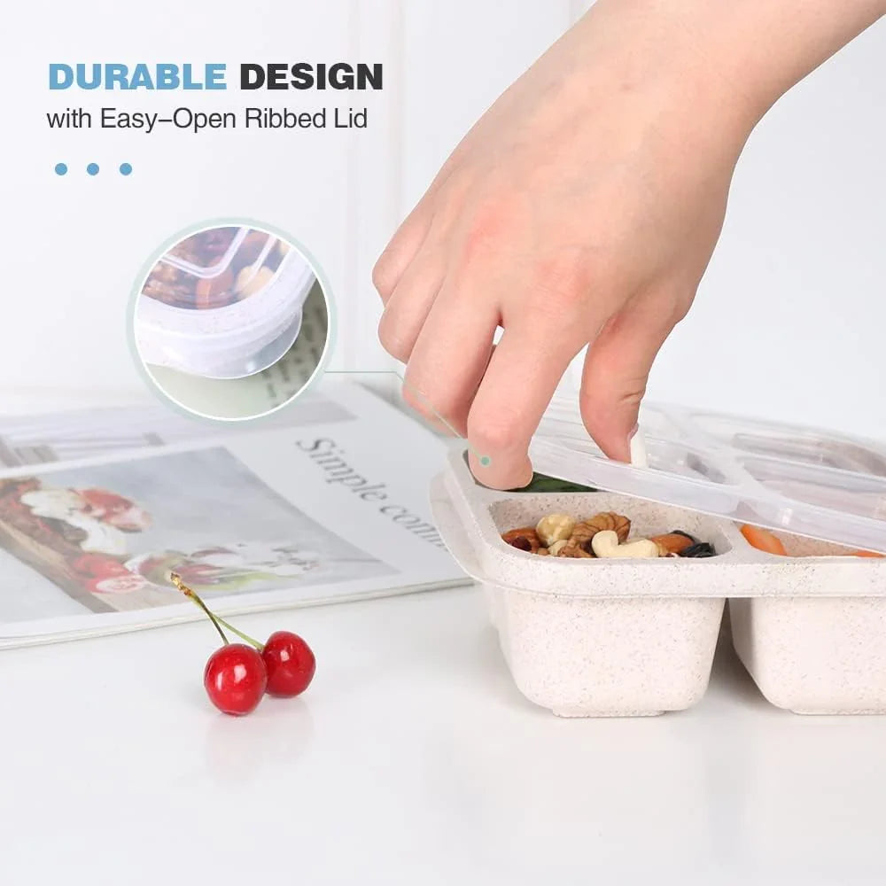 Bento-Style 4-Fach Meal-Prep-Boxen im 4er-Pack – Nachhaltig und Praktisch