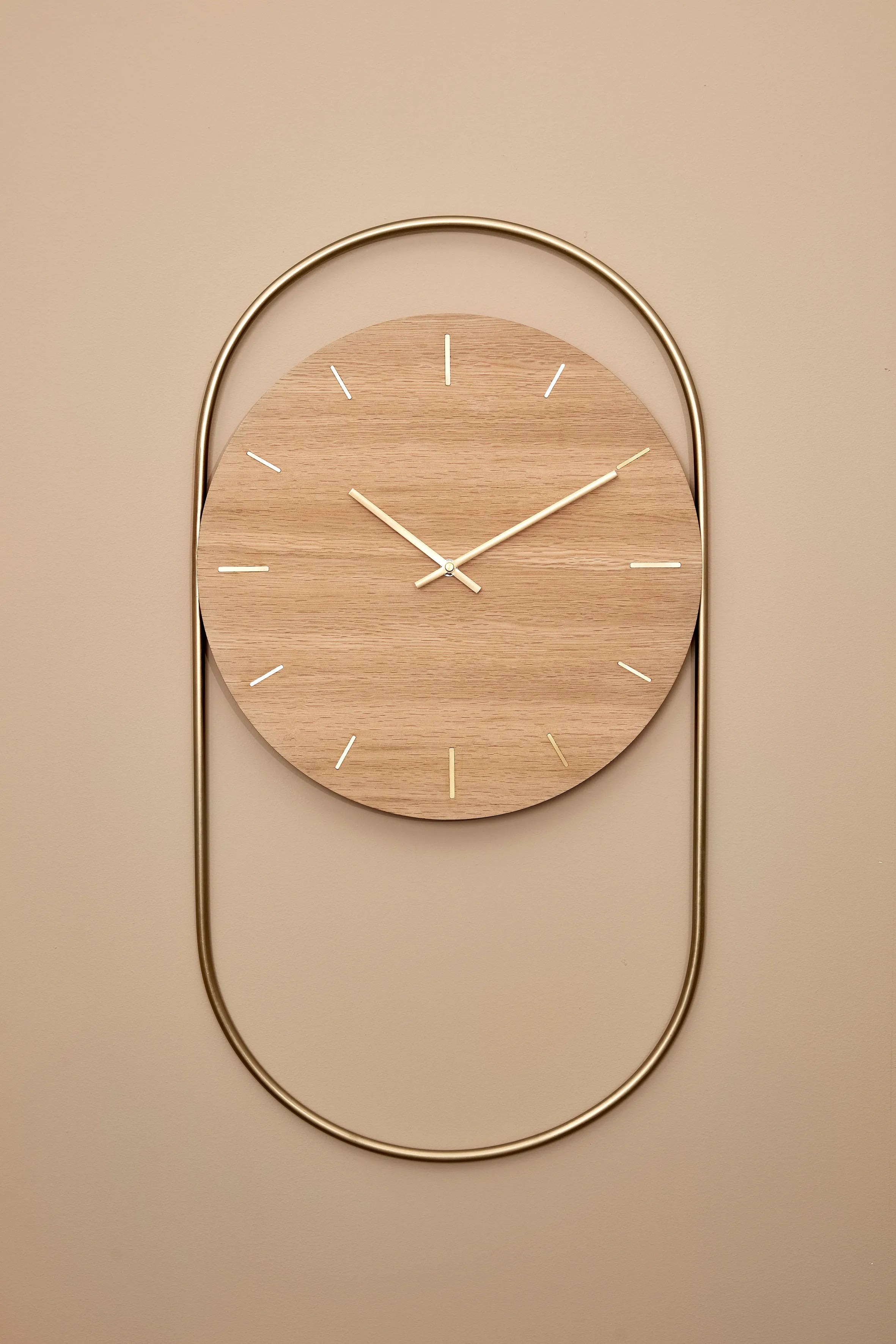 A-Wall Wanduhr 41x76 cm, Oak-brass