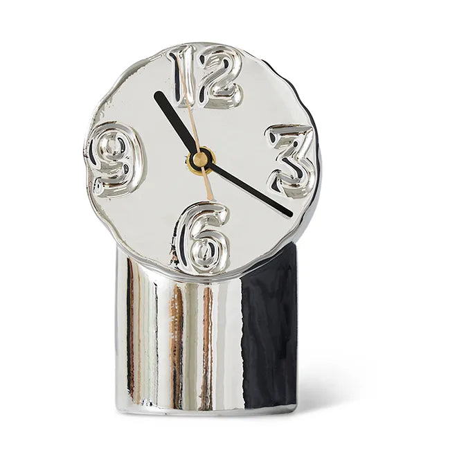Retro Keramik Wanduhr 17,5 cm, Chrome