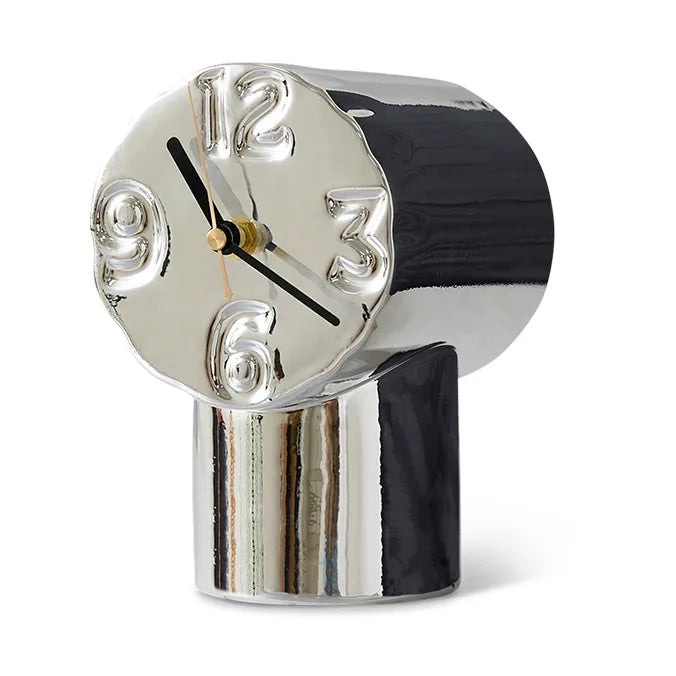 Retro Keramik Wanduhr 17,5 cm, Chrome