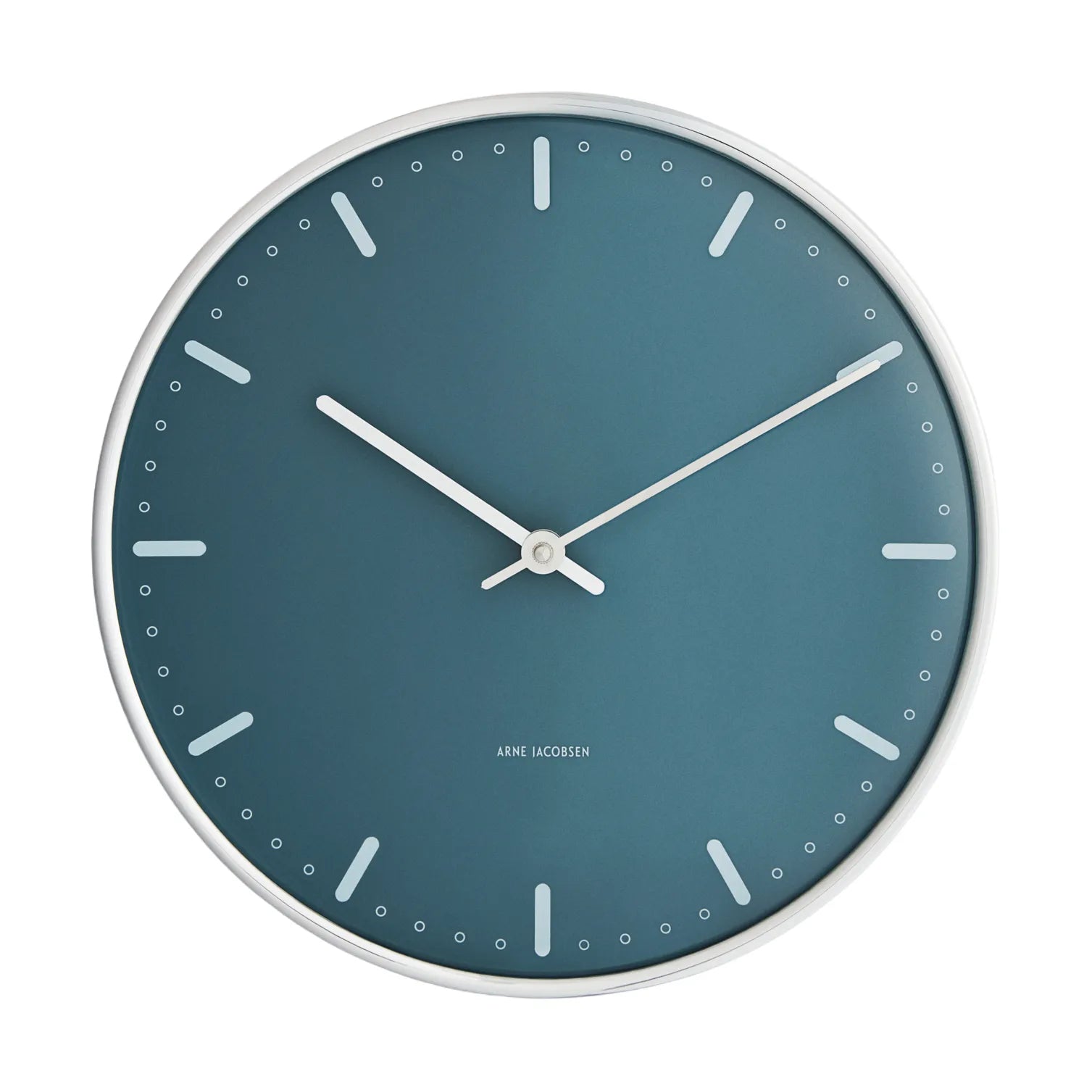 Arne Jacobsen City Hall Wanduhr, Blau, Ø21 cm