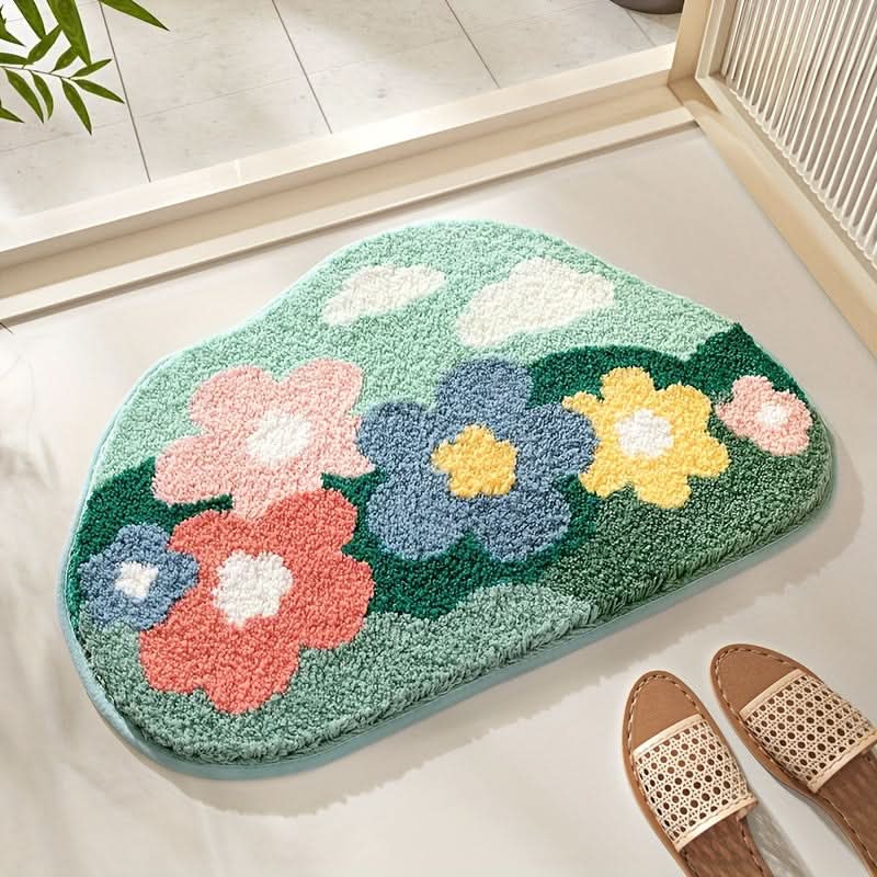 FlorSoft - Zusätzlich Absorbierende Badmatte Mit Blumenmuster