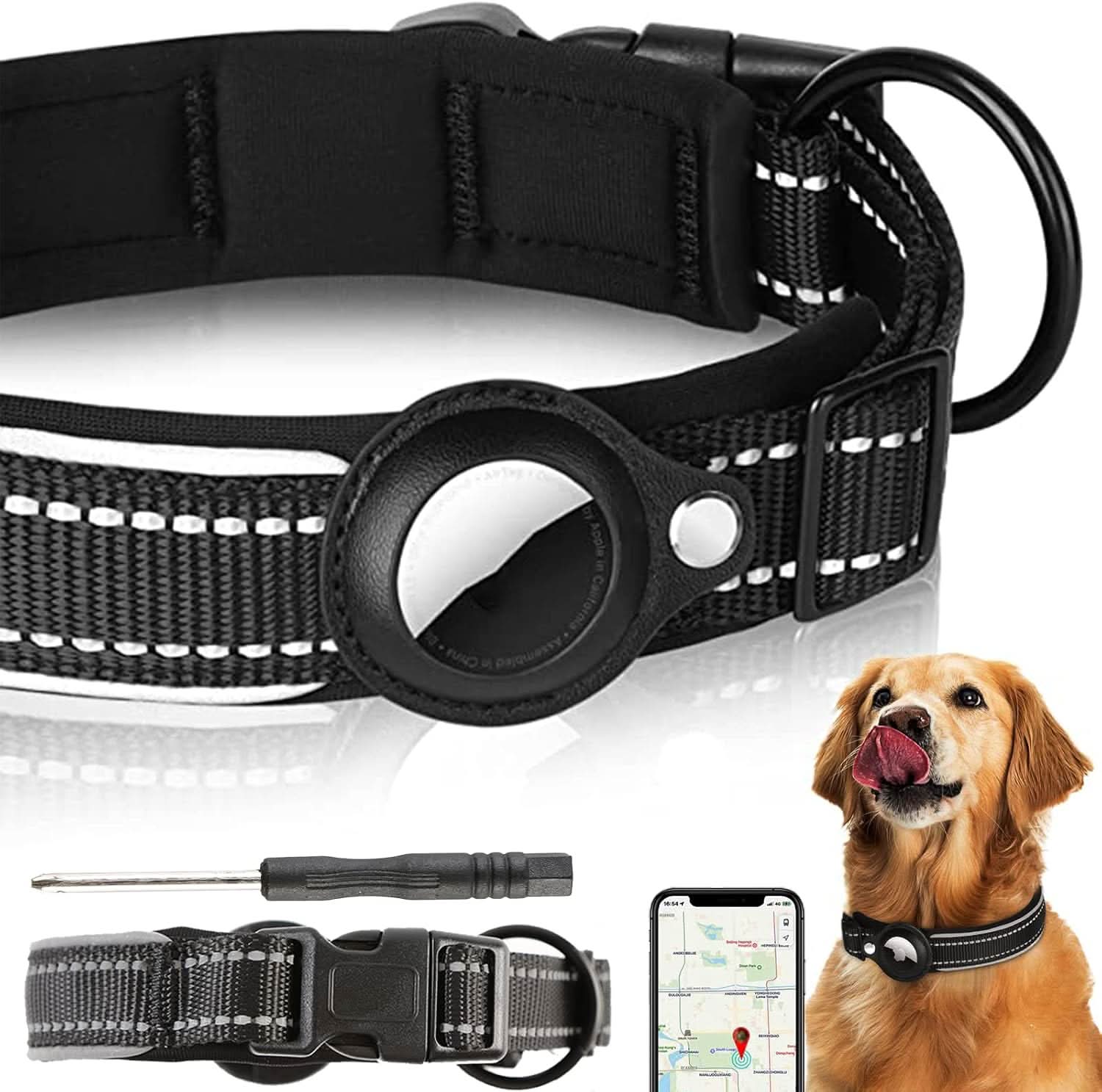 LEAZO - Ortungsetikett Hundehalsband