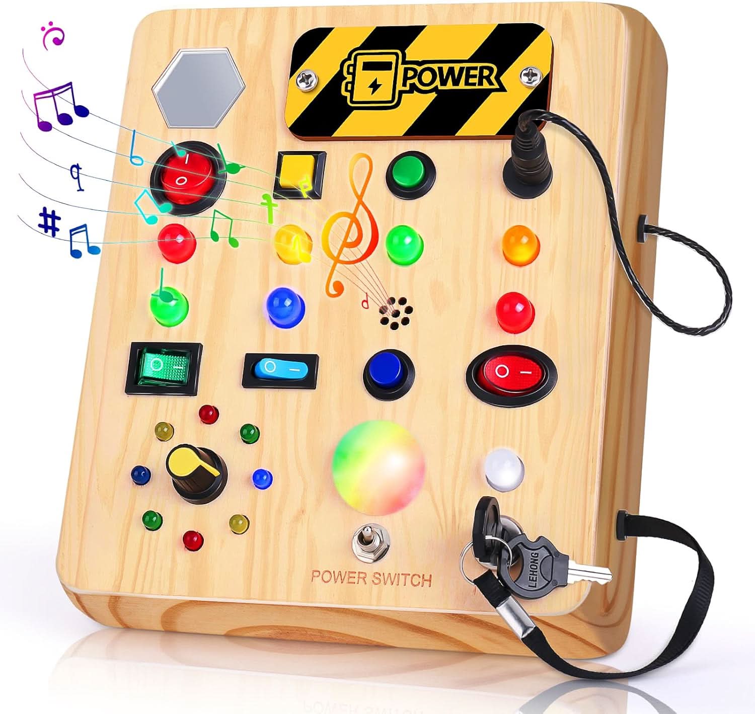 SpaßTon Montessori Beschäftigungsbrett – Musik und Lichter Spielbrett für Kleinkinder