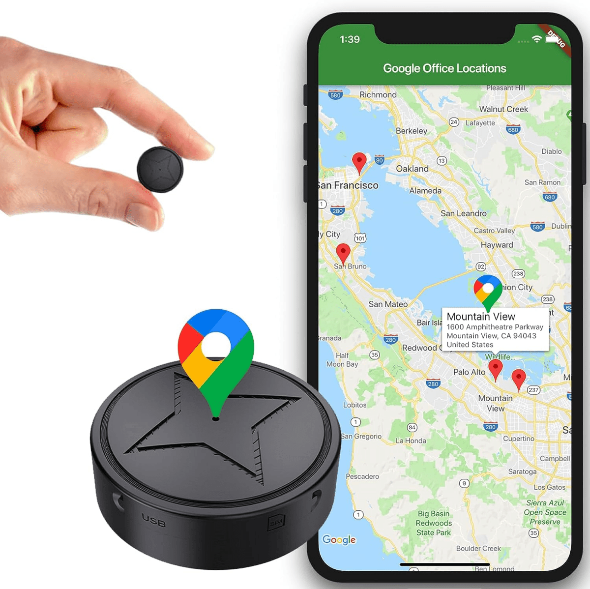 Intelligenter GPS-Ortungsgerät – Kompakter GPS-Ortungsgerät Mit Echtzeit-Ortung Und Magnet Für Wertsachen, Haustiere Und Fahrzeuge