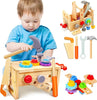 Holzhandwerk Kinder Werkzeugkasten – Holz-Werkzeugkasten Kreatives Spiel Motorik Ab 6 Monaten