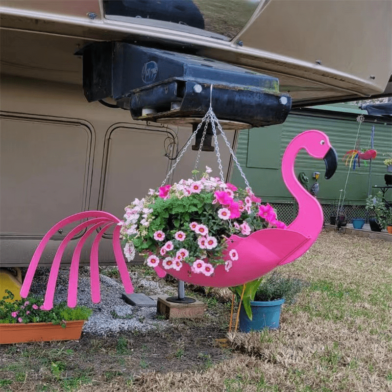 Hängende Pflanzenschale – Bunte Hühner Design Gartendeko-3