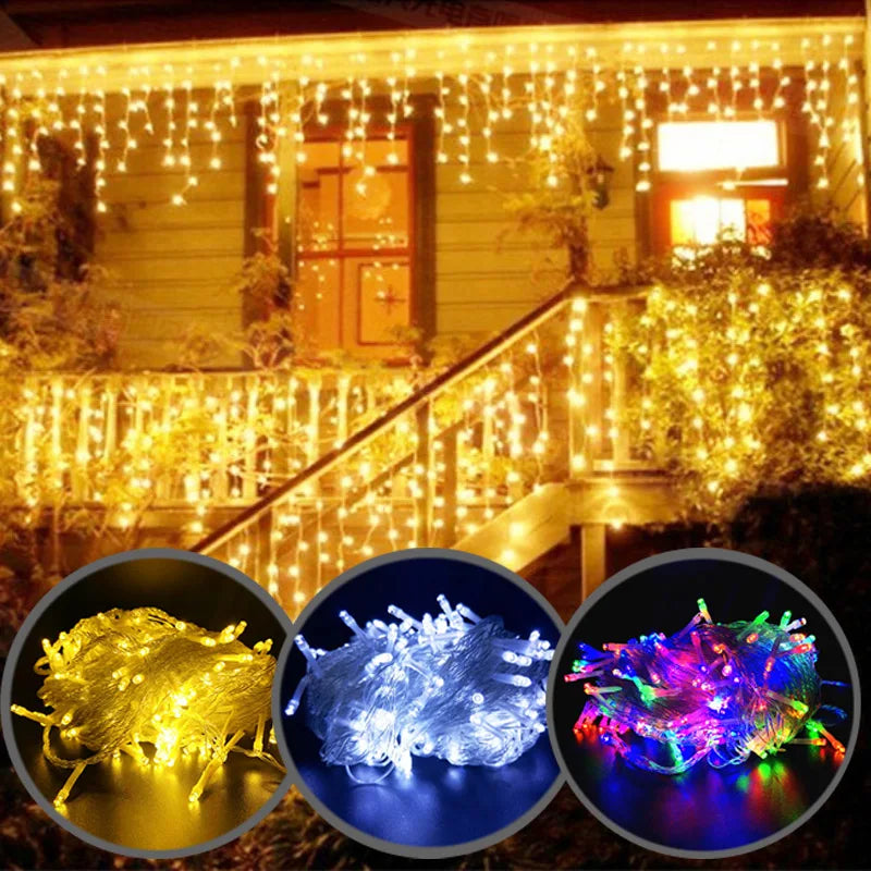 Atmosphärische Eiszapfen-Lichterkette