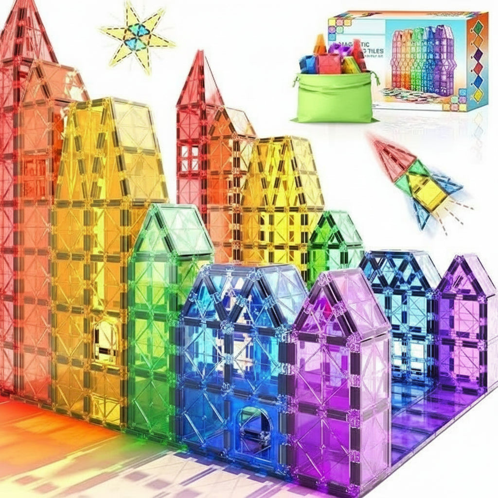 MagnaMonti Fliesen – Magnetisches Montessori-Bauset Für Kreative Kinder Ab 3 Jahren