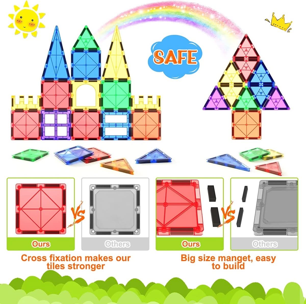 MagnaMonti Fliesen – Magnetisches Montessori-Bauset Für Kreative Kinder Ab 3 Jahren