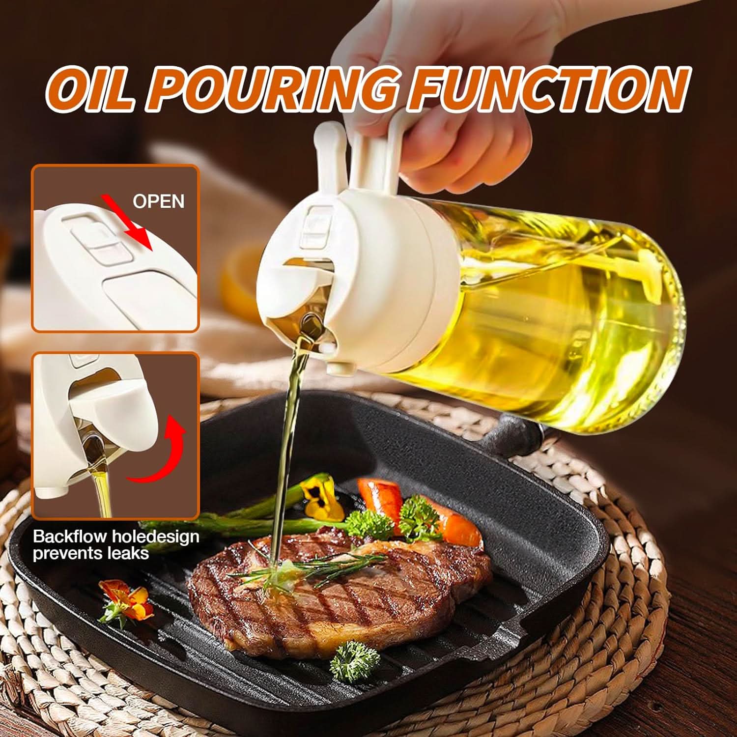 Ölsprüher – 2-in-1 Ölsprüher und Ausgießer