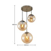 Lindby hanglamp Teeja, amber, 3-lamps, Ø52cm, glas, E27