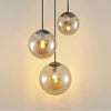 Lindby hanglamp Teeja, amber, 3-lamps, Ø52cm, glas, E27