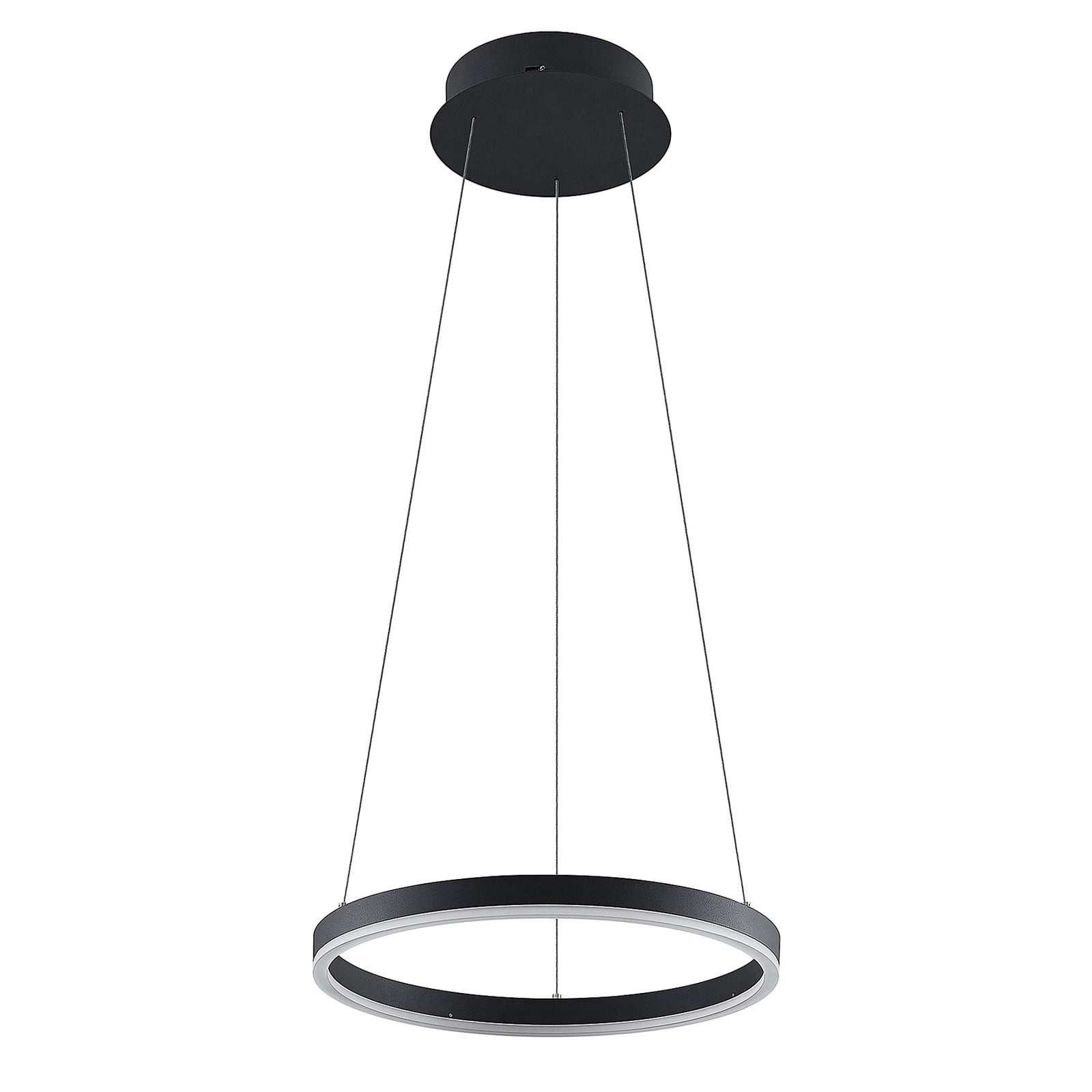Arcchio LED hanglamp Albiona, zwart, 1 ring, Ø 40 cm