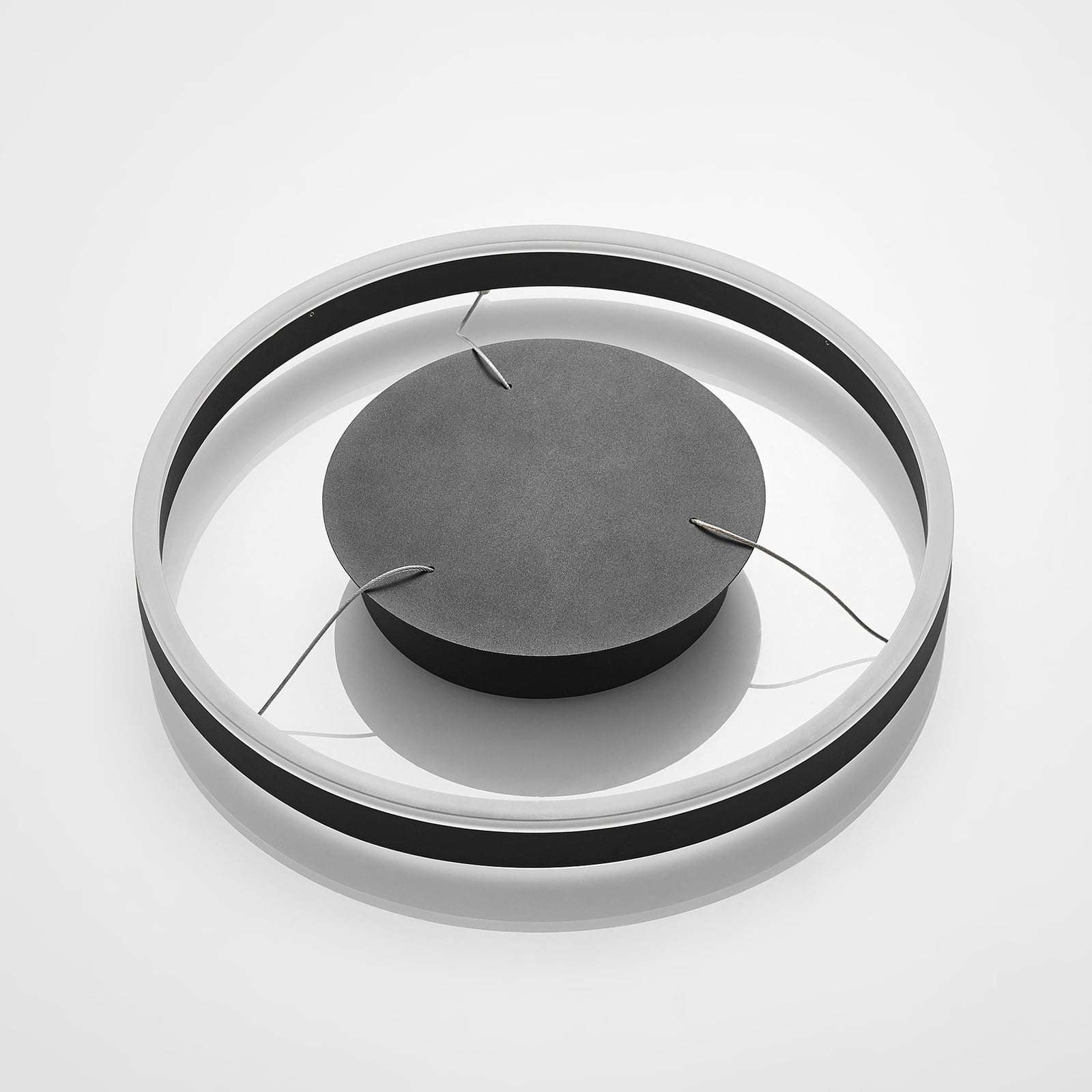 Arcchio LED hanglamp Albiona, zwart, 1 ring, Ø 40 cm