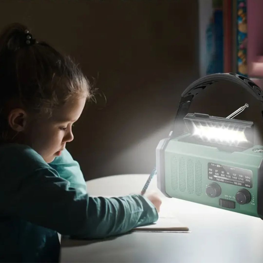 Solar-notfallradio Mit Powerbank – Kurbelradio Mit Led-taschenlampe Für Camping & Outdoor