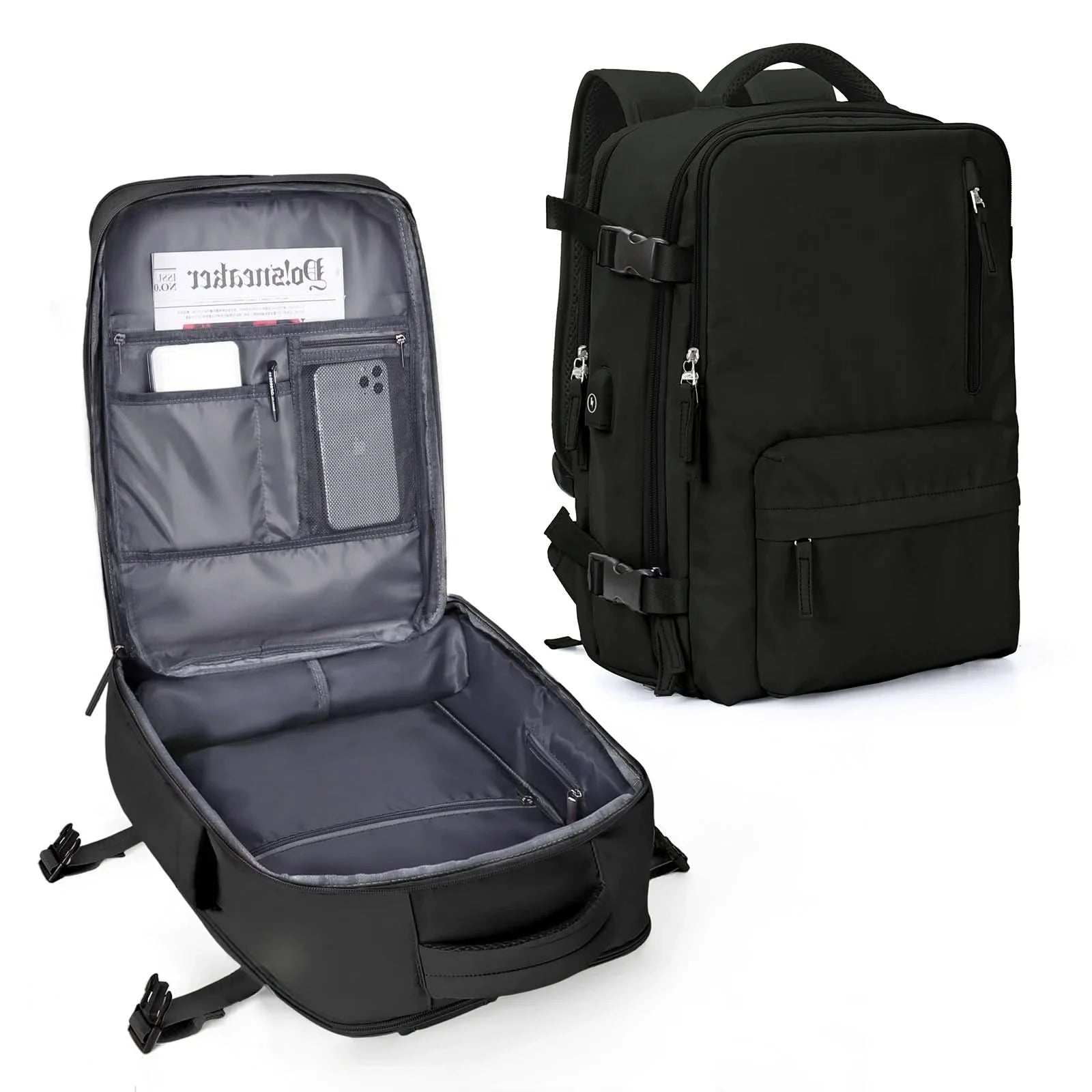 Reise & Tages Rucksack – Handgepäck-Rucksack Für Flüge, Schule & Arbeit – Kompakt & Wasserabweisend