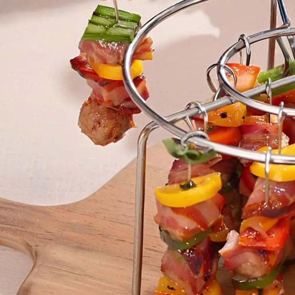 AIRSKEWER – Edelstahl Grill für Luftfritteuse mit Spießhalter 3