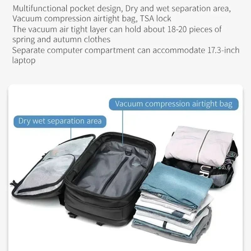 Luftpfad Rucksack – Komprimierbarer Reiserucksack mit Laptopfach