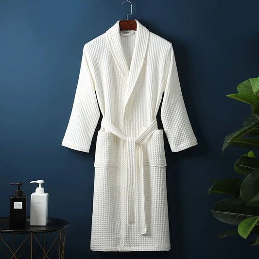 Luftgewebe Bademantel – Leichter Unisex Bademantel Mit Waffelstruktur