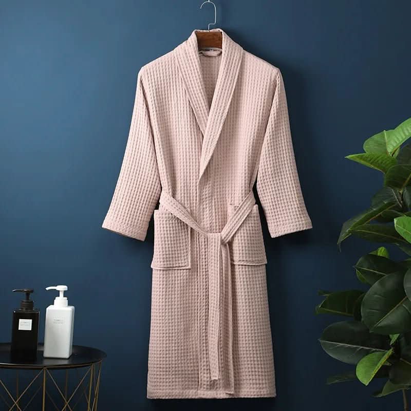 Luftgewebe Bademantel – Leichter Unisex Bademantel Mit Waffelstruktur