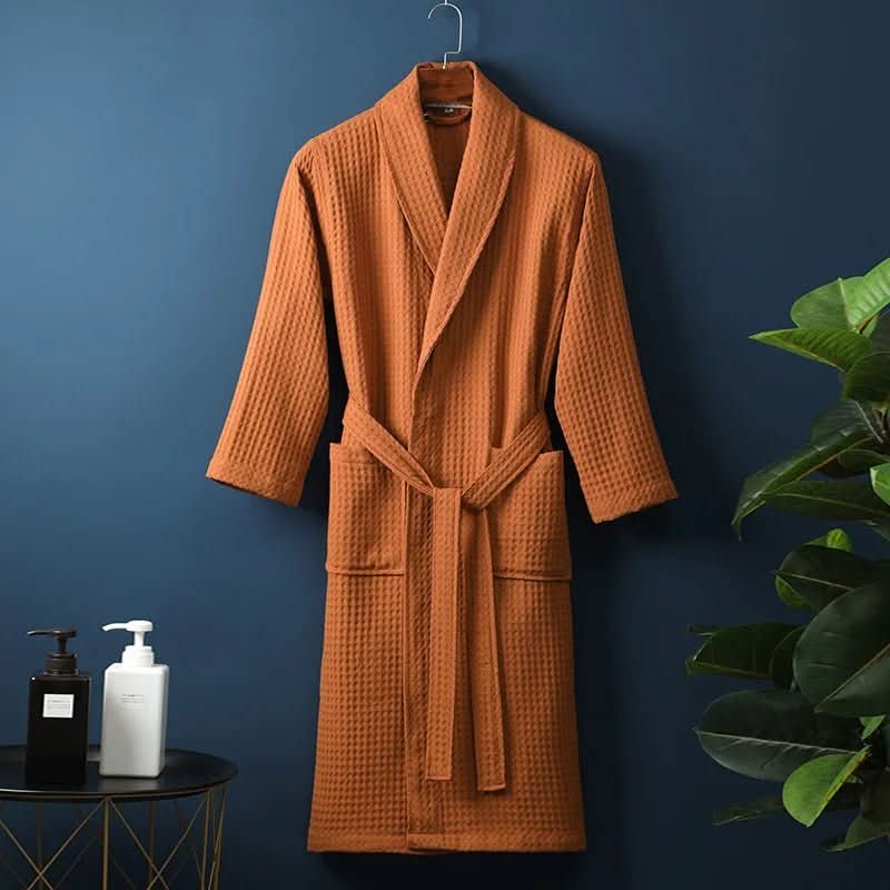 Luftgewebe Bademantel – Leichter Unisex Bademantel Mit Waffelstruktur