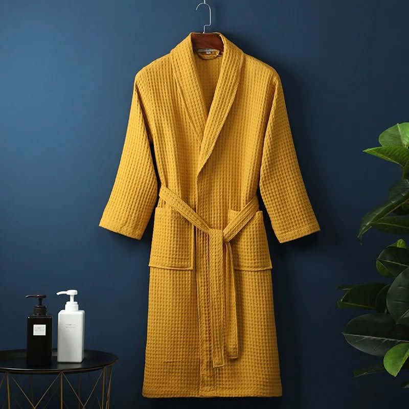 Luftgewebe Bademantel – Leichter Unisex Bademantel Mit Waffelstruktur