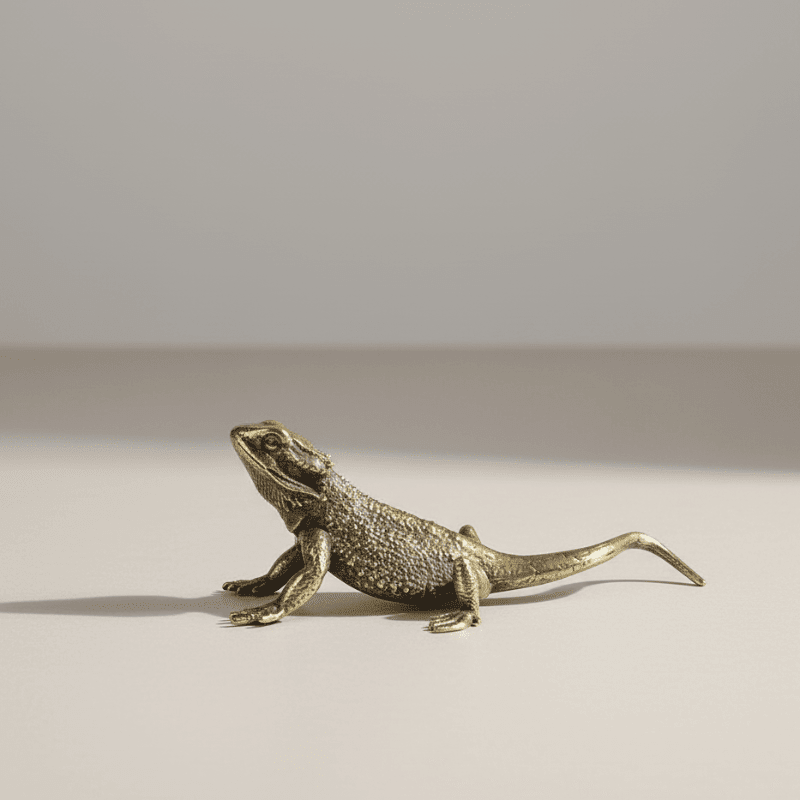 Auravista - Künstlerische Eidechsenskulptur aus Messing für elegante Dekoration 7