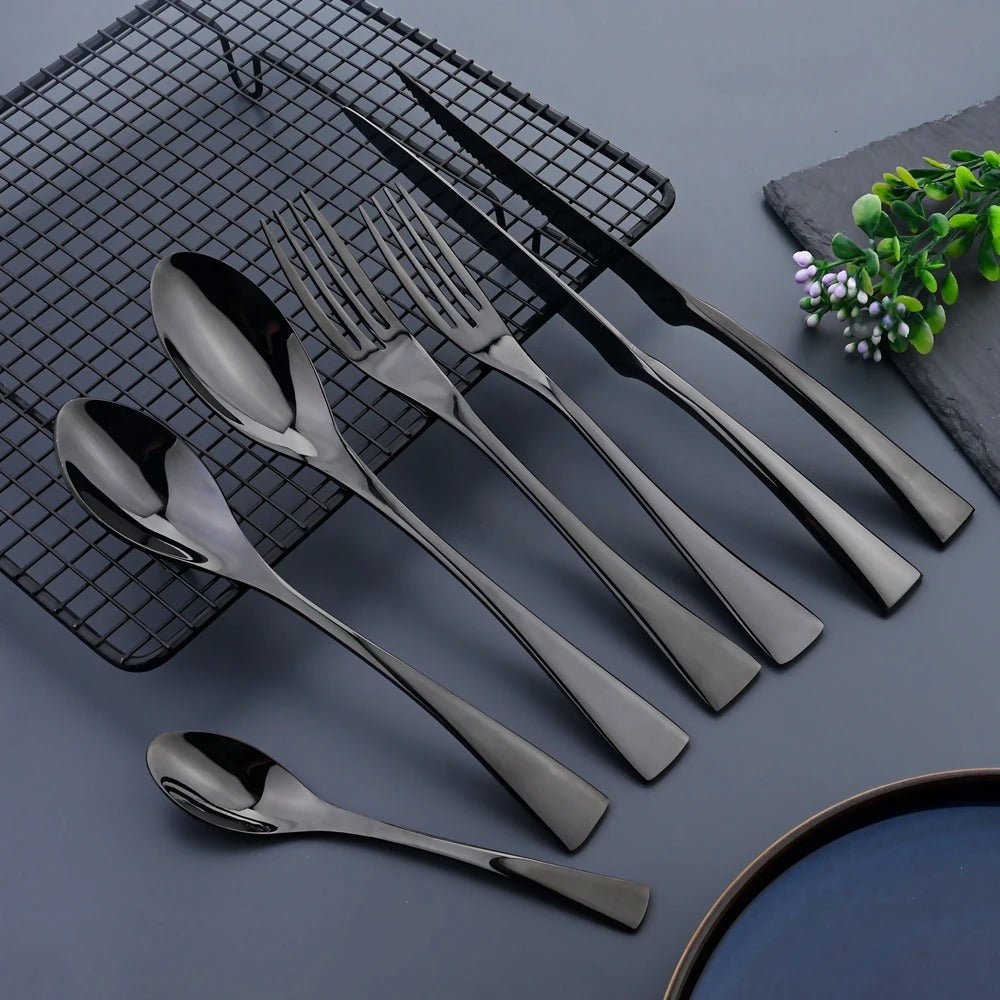 BLACKLUXE – Modernes schwarzes Edelstahlbesteck für stilvolles Essen 6