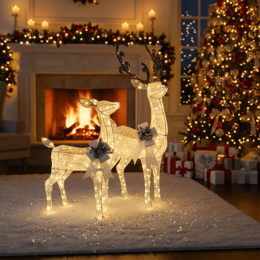 BLITZENBEAM – LED-Rentierlichter mit funkelndem Geweih für festliche Dekoration 0